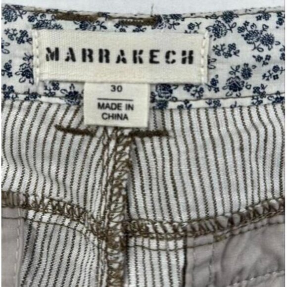 Marrakech Anthropologie Linen Pants Size 30 | Pinstripe Pull-On Wide Leg Trouser - Picture 7 of 8